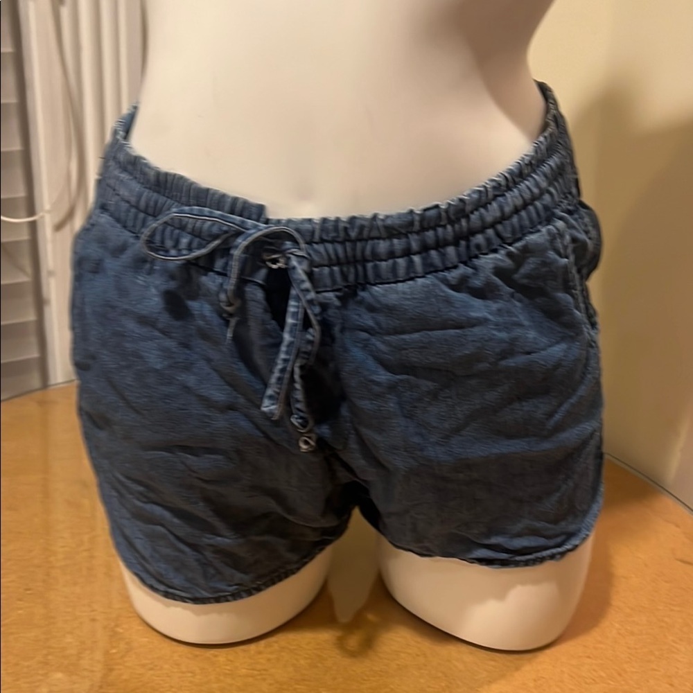 Gap Women’s Blue Denim Drawstring Shorts Size 8 - Picture 15 of 16